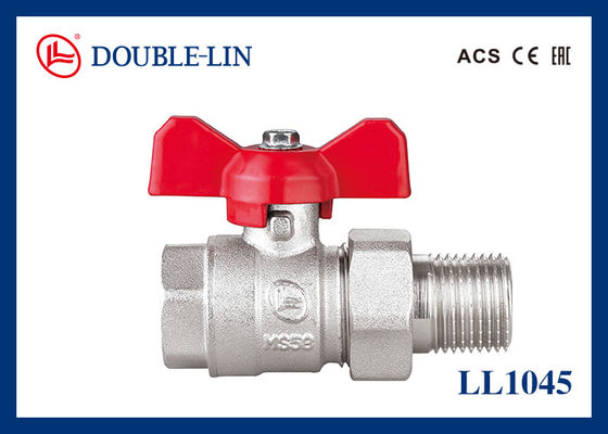 1/2 " do 1 1/4 " Mężczyzna X Kobieta 25 Bar Brass Ball Valve z obrotową muszką z uchwytem T
