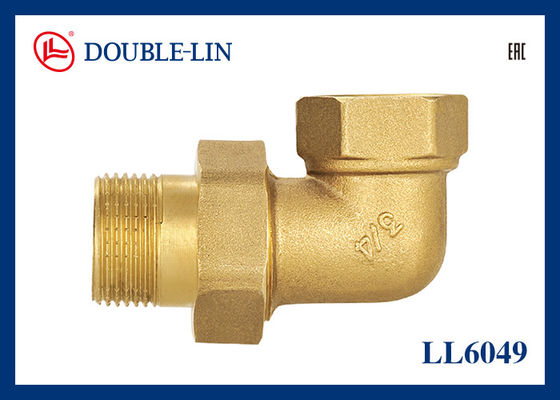 1/2 " do 1 " Mężczyzna X Kobieta Brass 3-częściowy Łokieć Płaska Waser