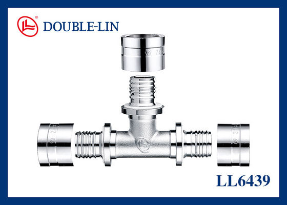 Gwint ISO228 16×16×16mm Mosiężny trójnik do rur Pex