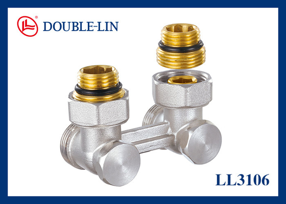 Zawory kątowe dwururowe M1/2'' X M3/4" z adapterem gwint ISO228
